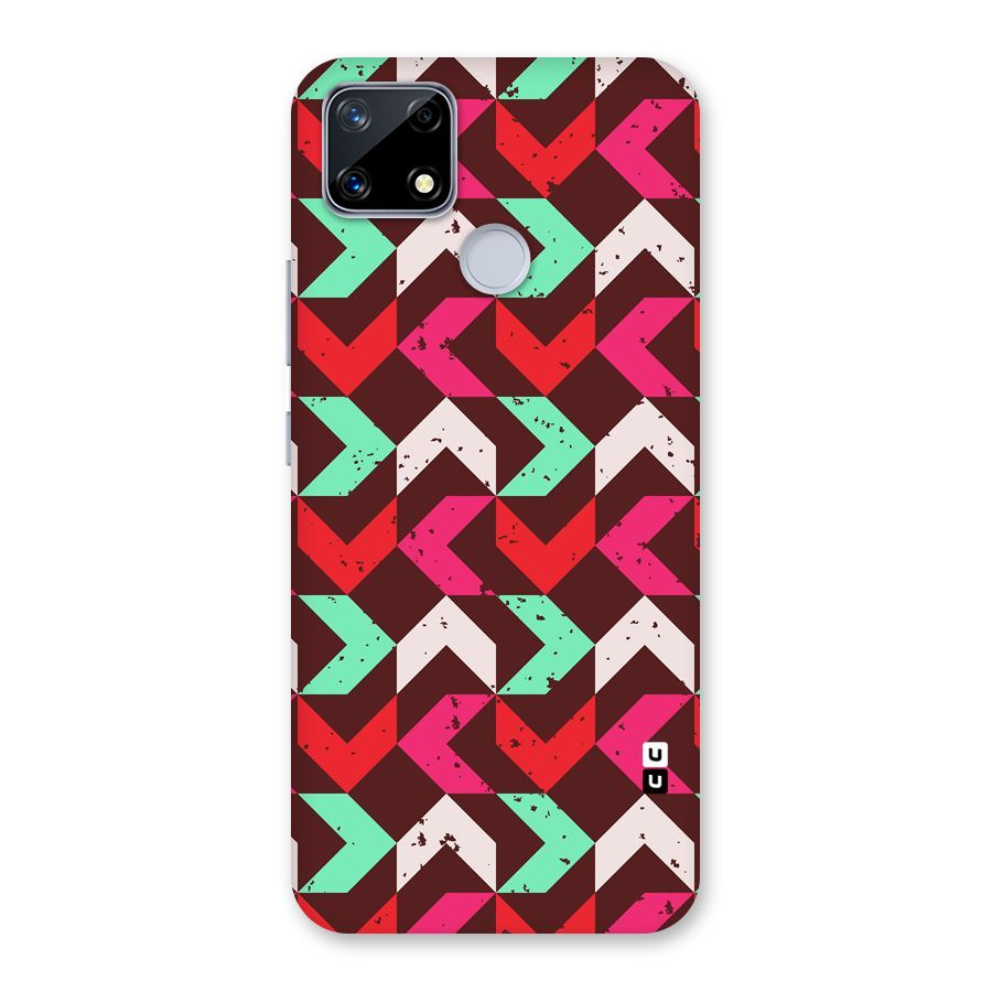 Retro Red Pink Pattern Back Case for Realme Narzo 20