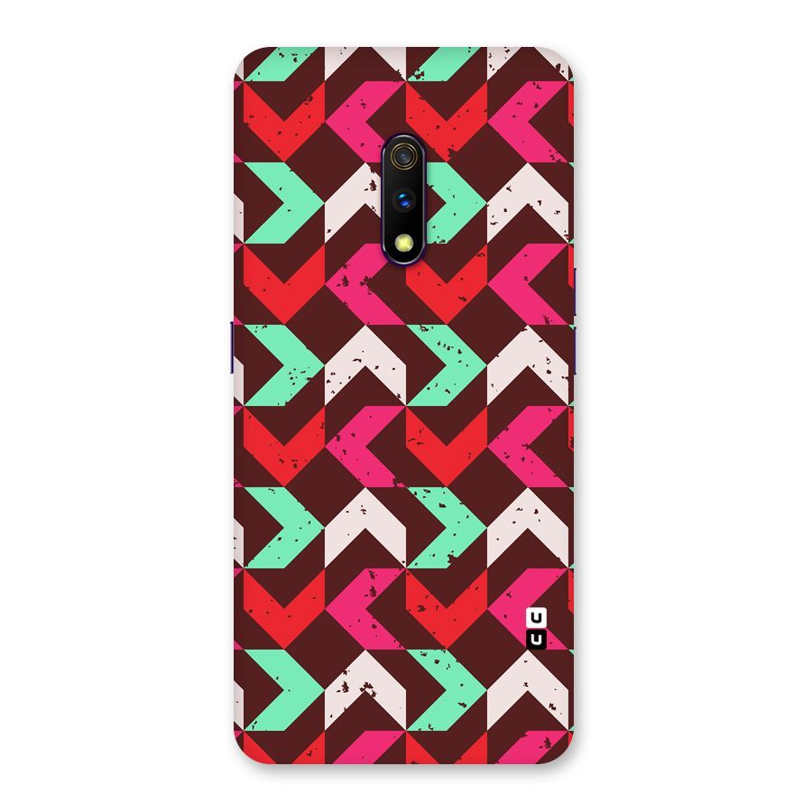 Retro Red Pink Pattern Back Case for Realme X