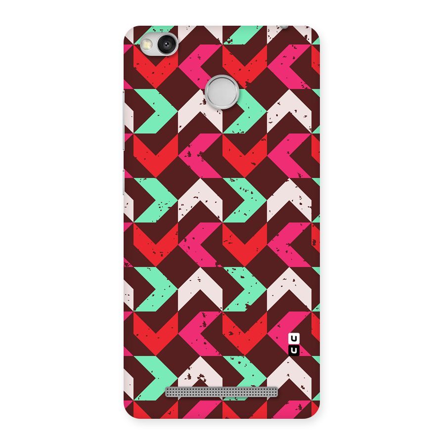 Retro Red Pink Pattern Back Case for Redmi 3S Prime