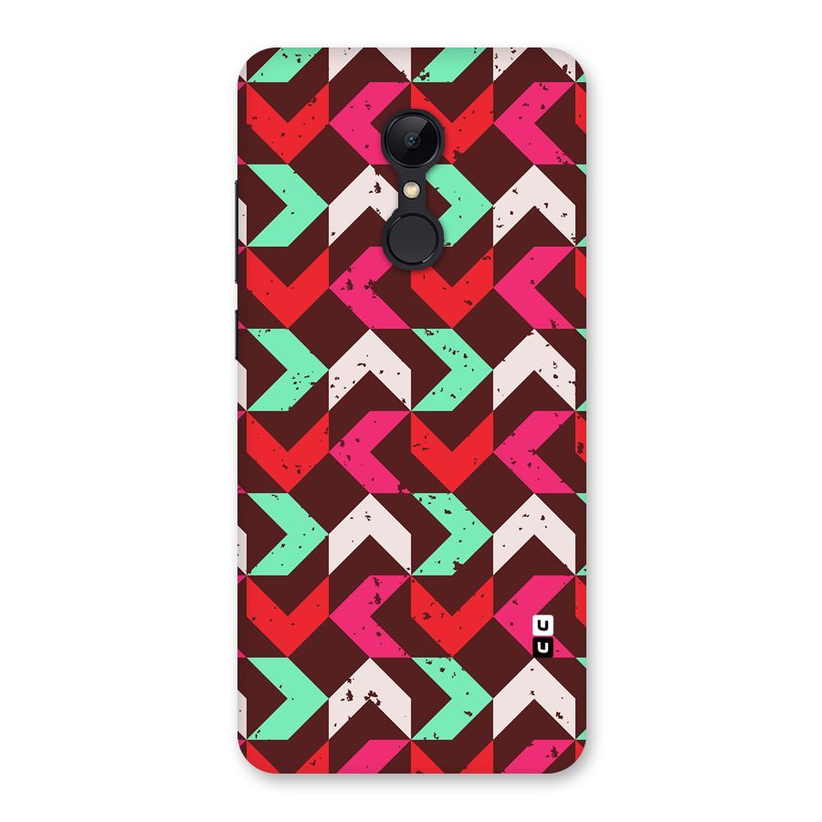 Retro Red Pink Pattern Back Case for Redmi 5
