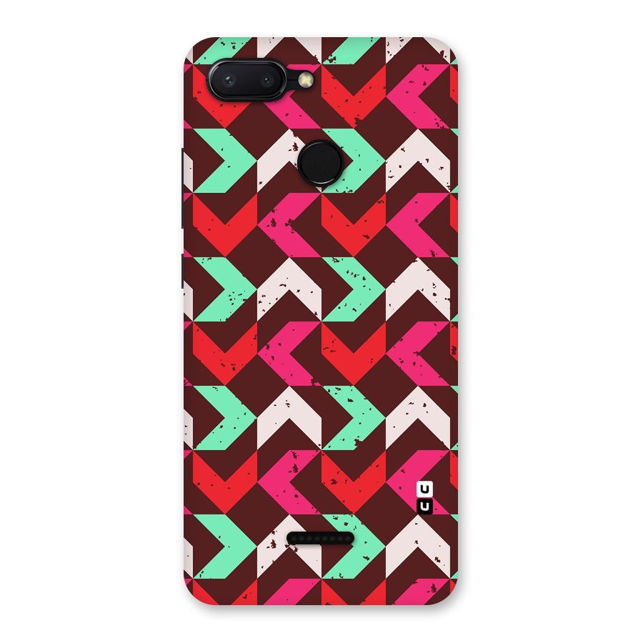 Retro Red Pink Pattern Back Case for Redmi 6