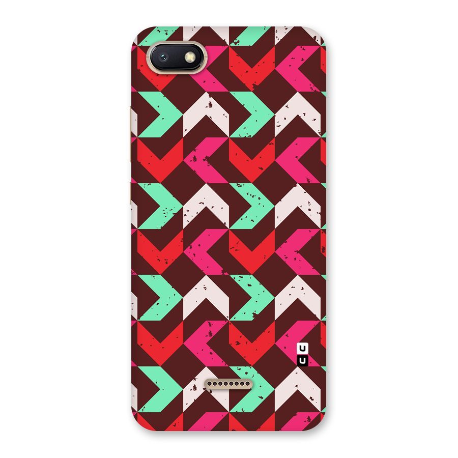 Retro Red Pink Pattern Back Case for Redmi 6A