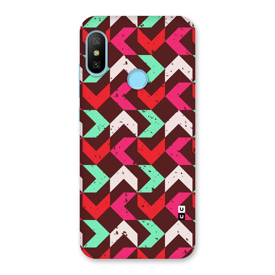 Retro Red Pink Pattern Back Case for Redmi 6 Pro