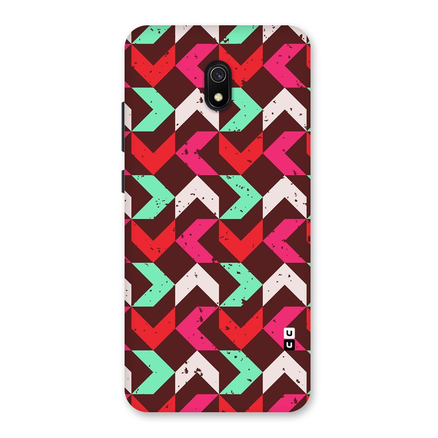 Retro Red Pink Pattern Back Case for Redmi 8A
