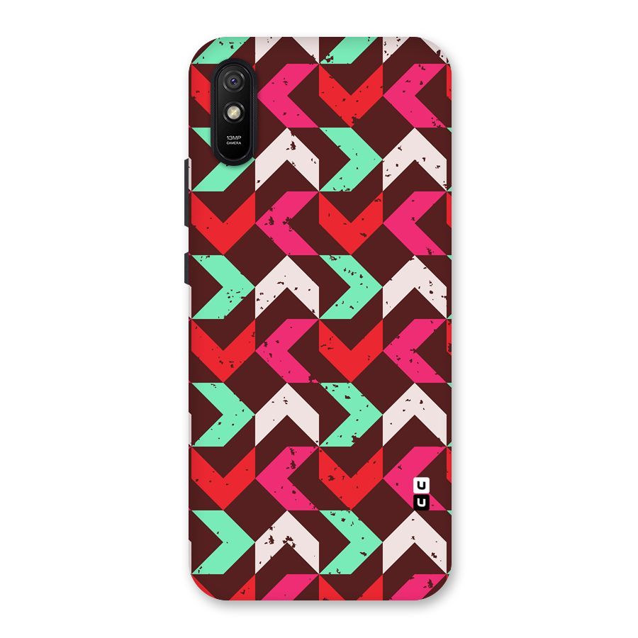 Retro Red Pink Pattern Back Case for Redmi 9A