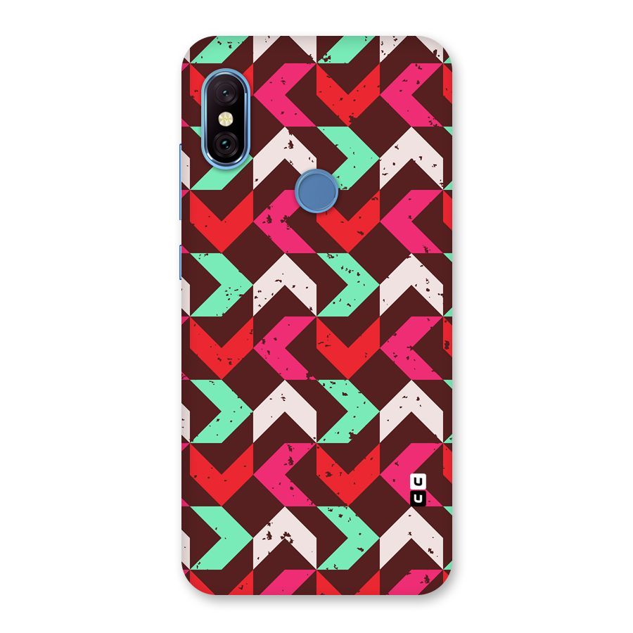 Retro Red Pink Pattern Back Case for Redmi Note 6 Pro