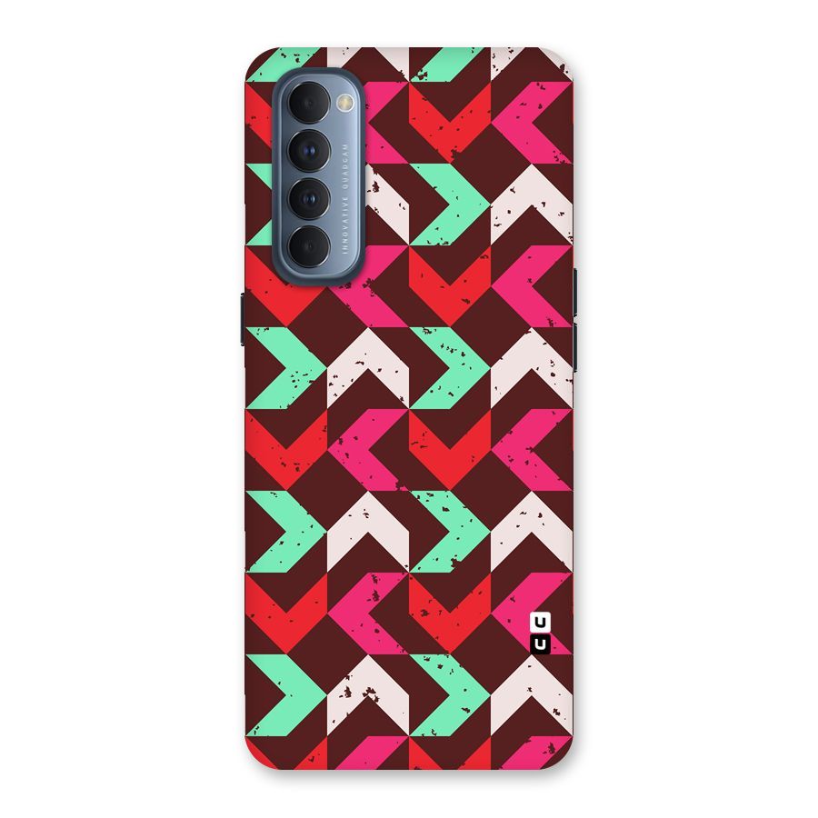 Retro Red Pink Pattern Back Case for Reno4 Pro