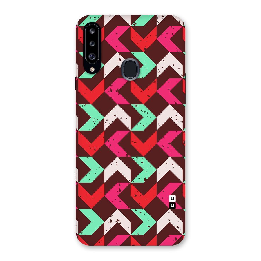 Retro Red Pink Pattern Back Case for Samsung Galaxy A20s