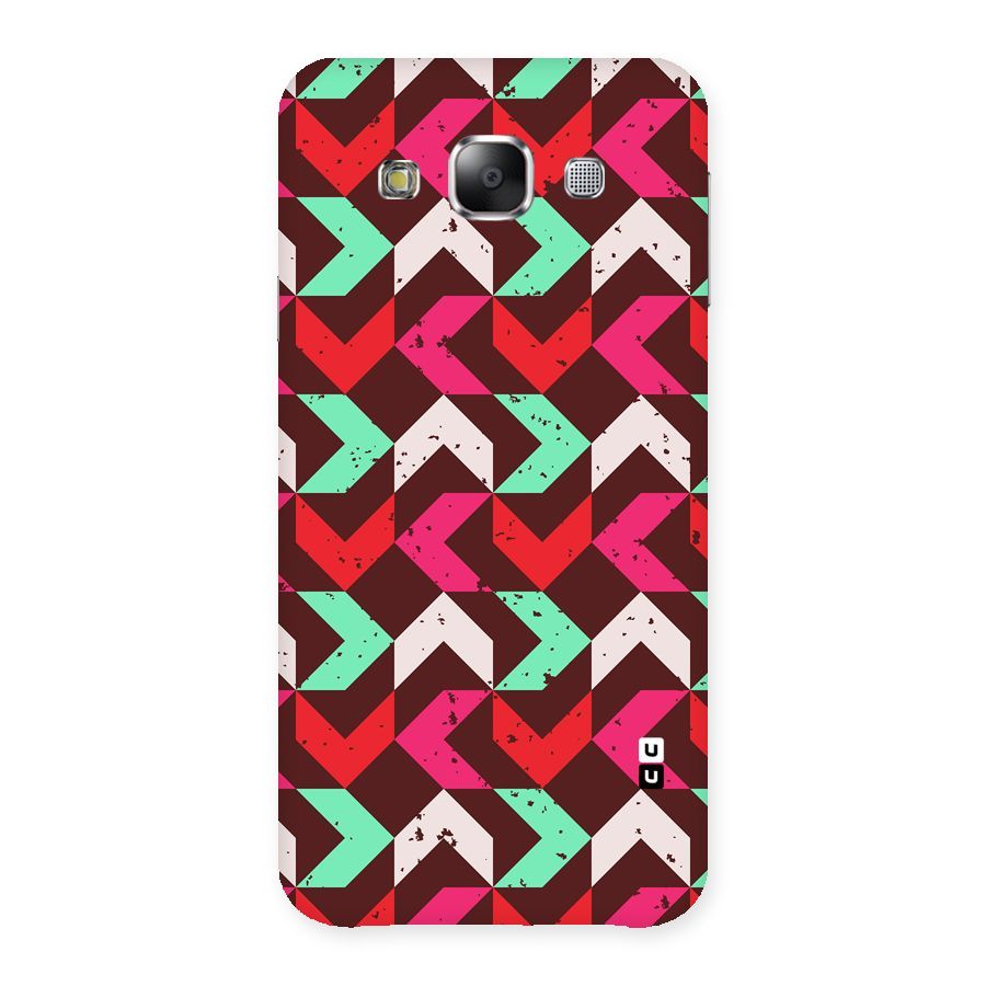 Retro Red Pink Pattern Back Case for Samsung Galaxy E5