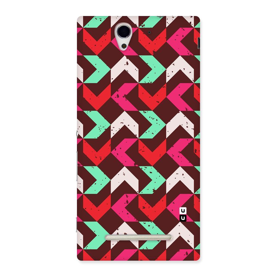 Retro Red Pink Pattern Back Case for Sony Xperia C3