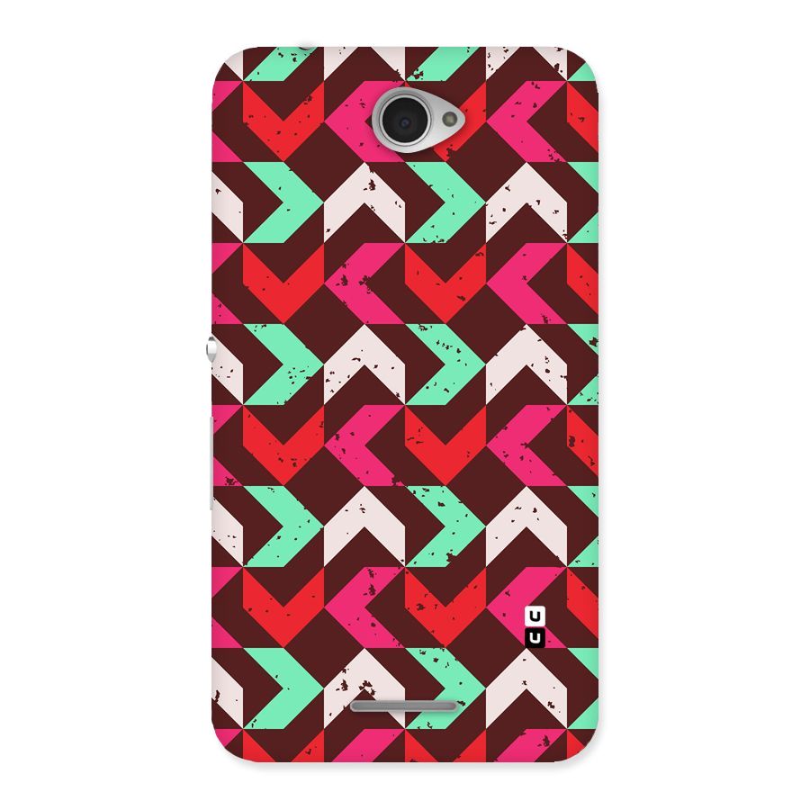 Retro Red Pink Pattern Back Case for Sony Xperia E4