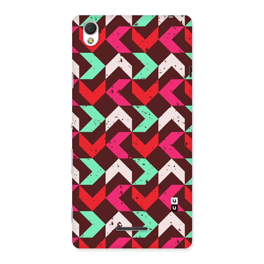 Retro Red Pink Pattern Back Case for Sony Xperia T3