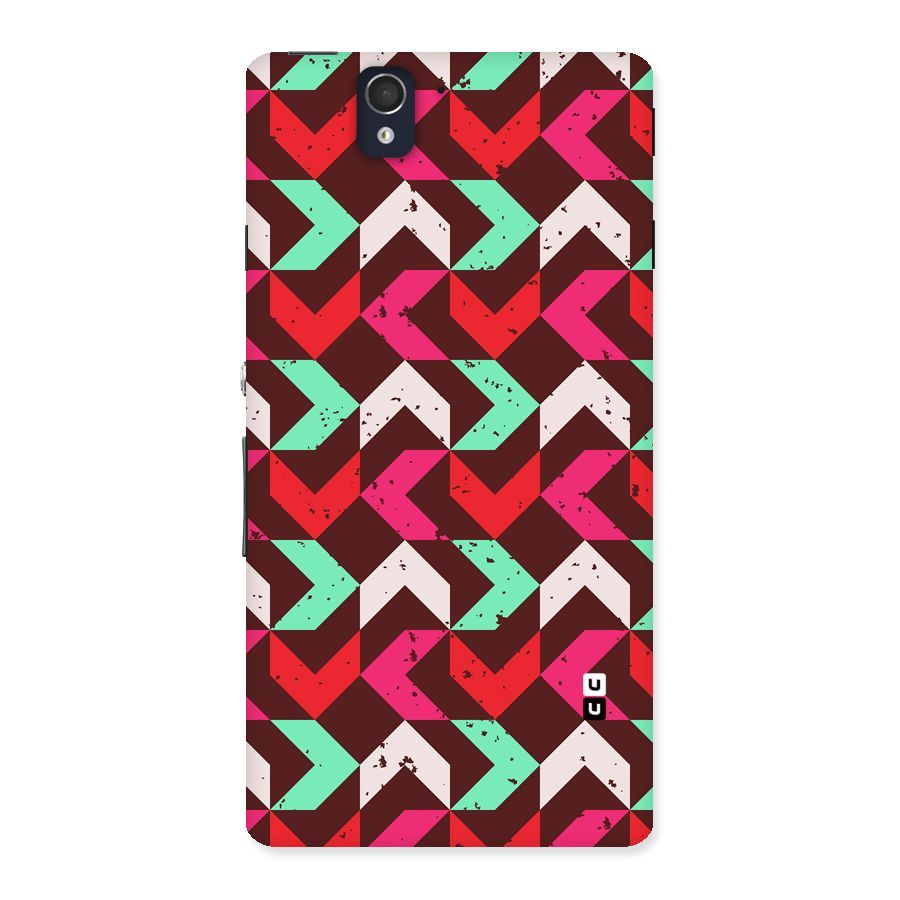 Retro Red Pink Pattern Back Case for Sony Xperia Z