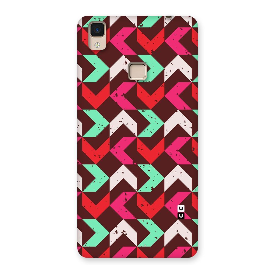 Retro Red Pink Pattern Back Case for V3 Max