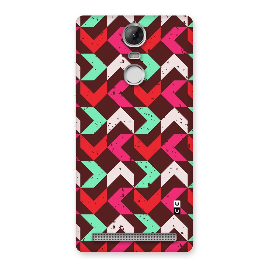Retro Red Pink Pattern Back Case for Vibe K5 Note