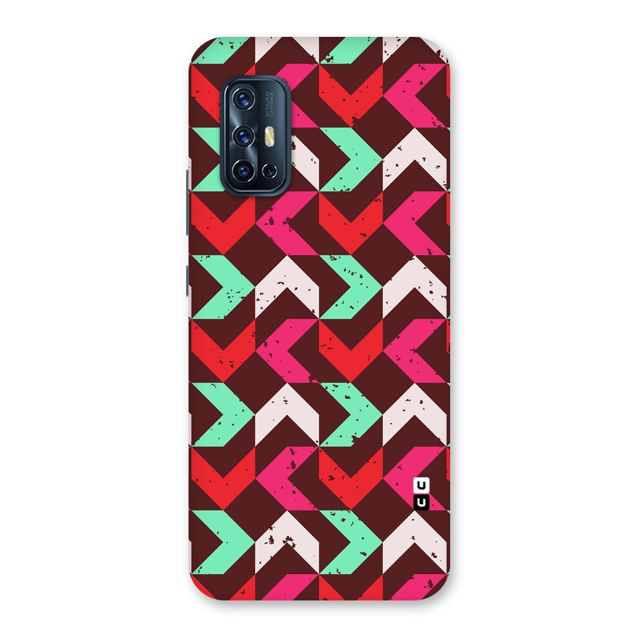 Retro Red Pink Pattern Back Case for Vivo V17