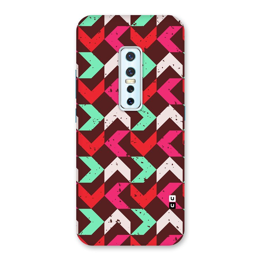 Retro Red Pink Pattern Back Case for Vivo V17 Pro