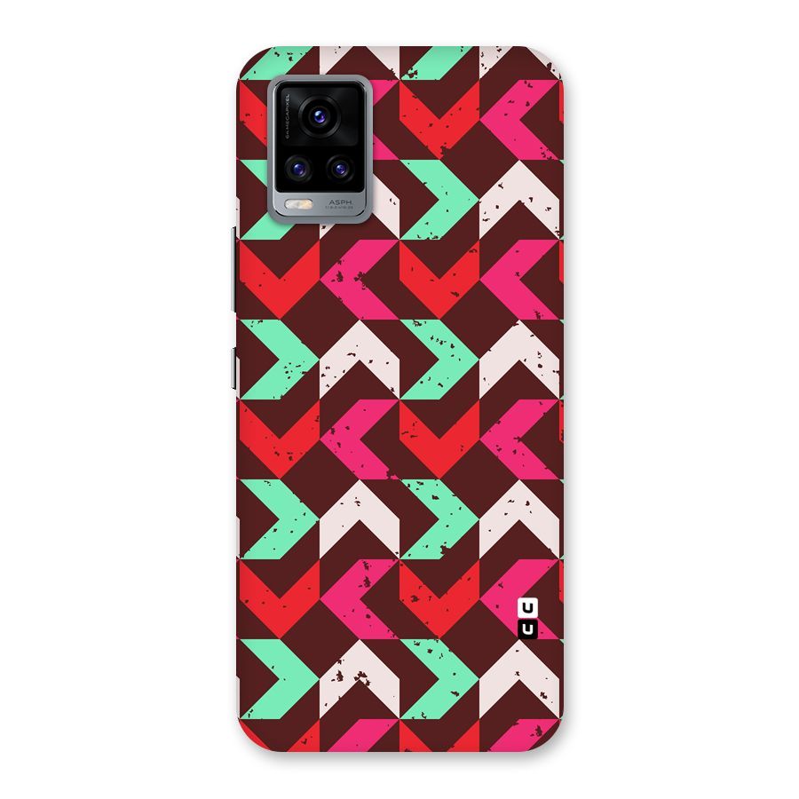Retro Red Pink Pattern Back Case for Vivo V20