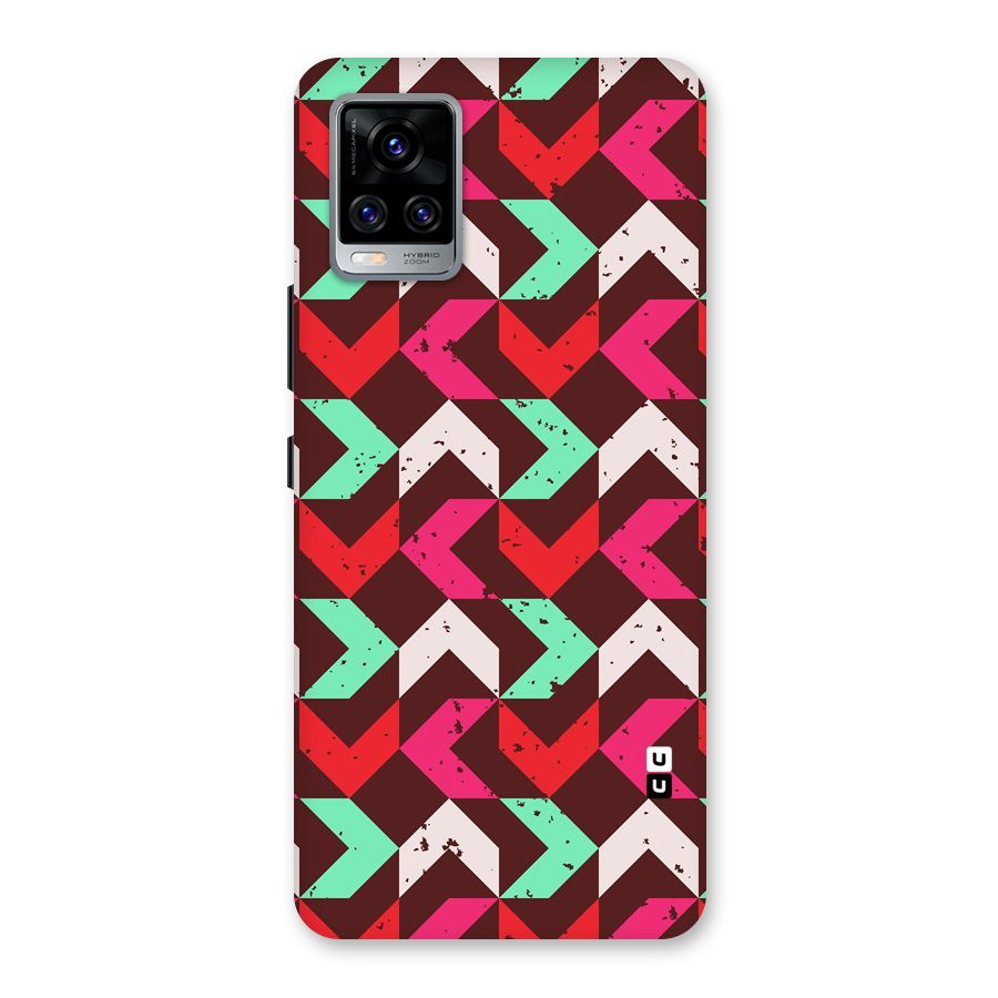 Retro Red Pink Pattern Back Case for Vivo V20 Pro