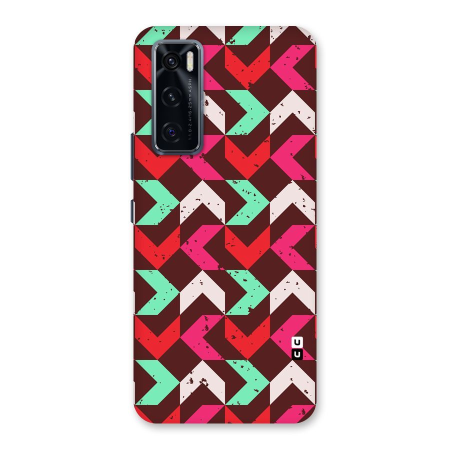 Retro Red Pink Pattern Back Case for Vivo V20 SE