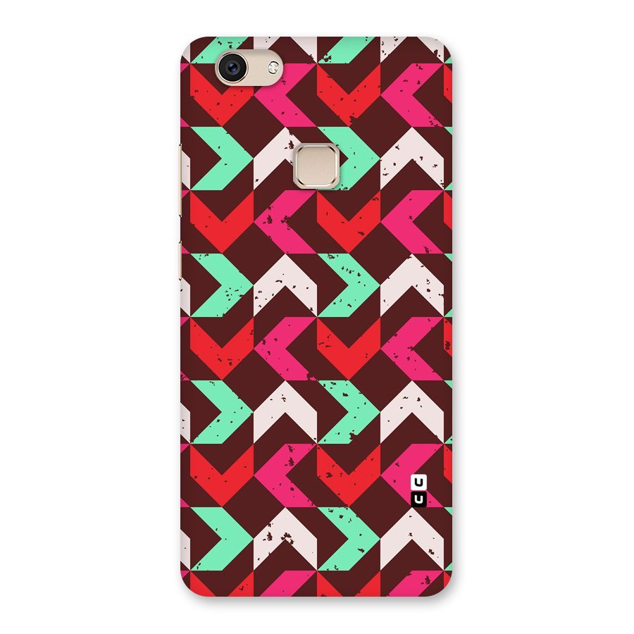 Retro Red Pink Pattern Back Case for Vivo V7