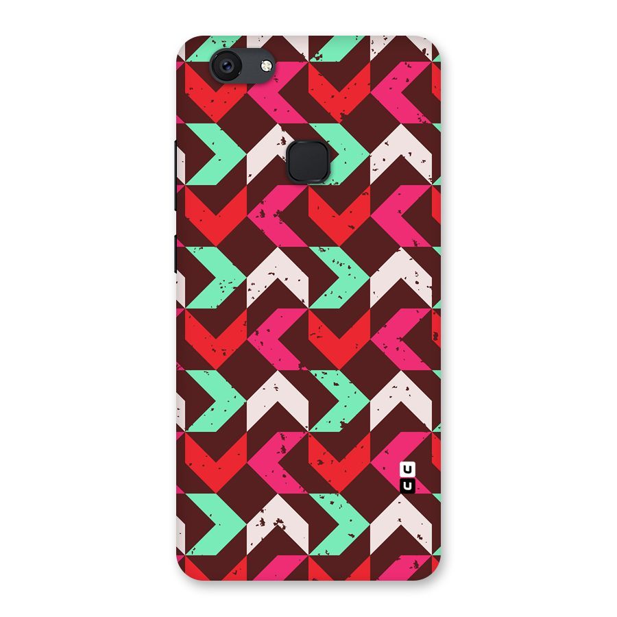 Retro Red Pink Pattern Back Case for Vivo V7 Plus