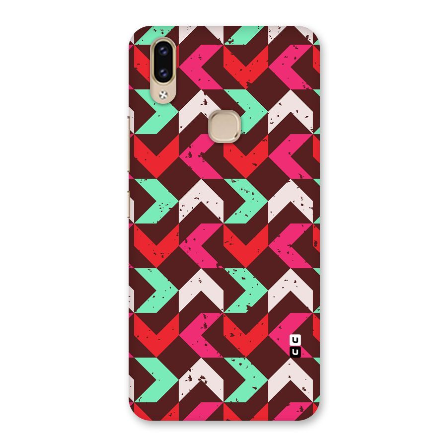Retro Red Pink Pattern Back Case for Vivo V9 Youth
