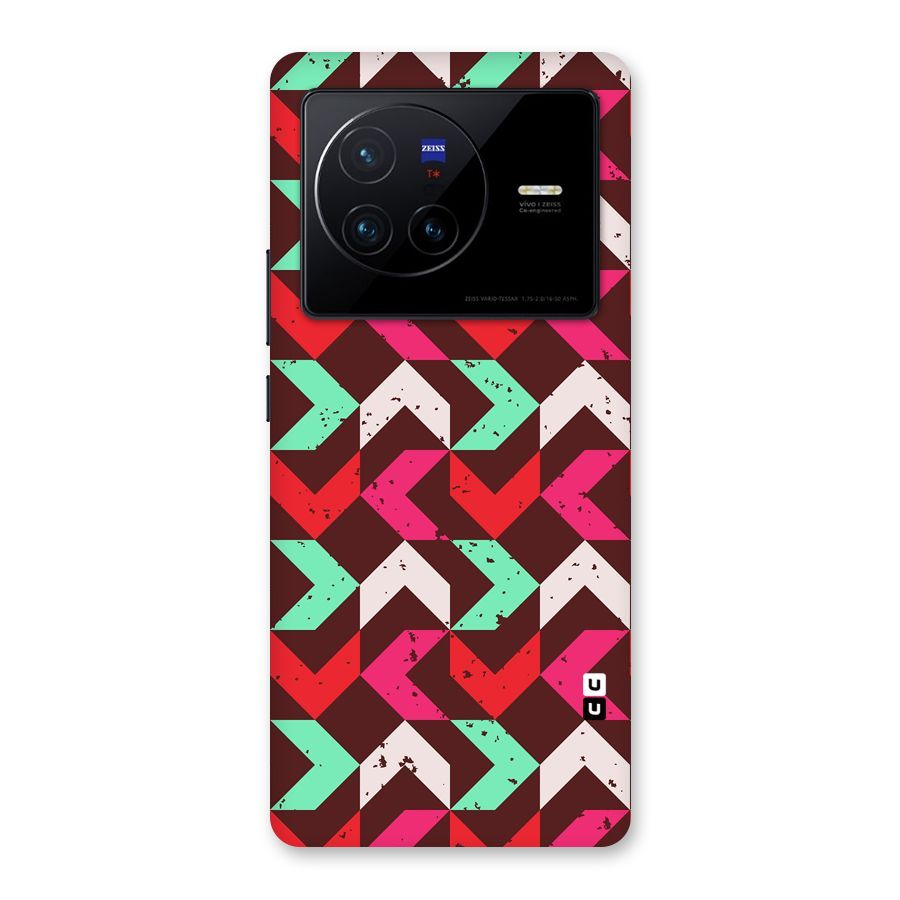 Retro Red Pink Pattern Back Case for Vivo X80
