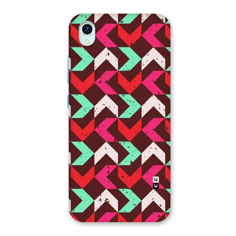 Retro Red Pink Pattern Back Case for Vivo Y1s