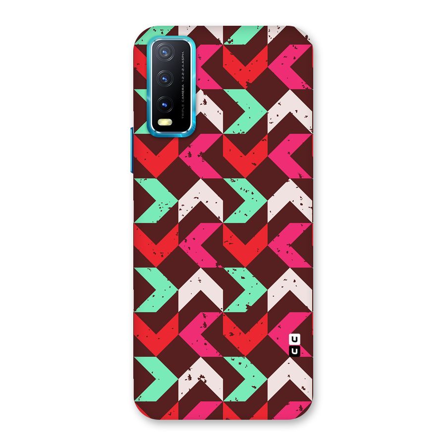 Retro Red Pink Pattern Back Case for Vivo Y20