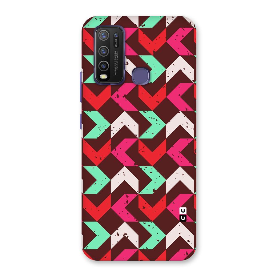 Retro Red Pink Pattern Back Case for Vivo Y30