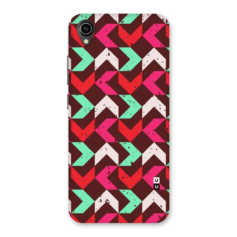 Retro Red Pink Pattern Back Case for Vivo Y90