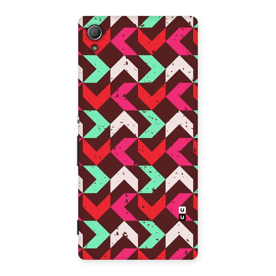 Retro Red Pink Pattern Back Case for Xperia Z4