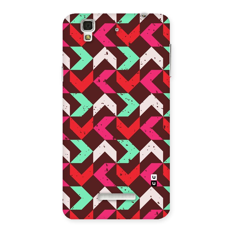 Retro Red Pink Pattern Back Case for YU Yureka Plus