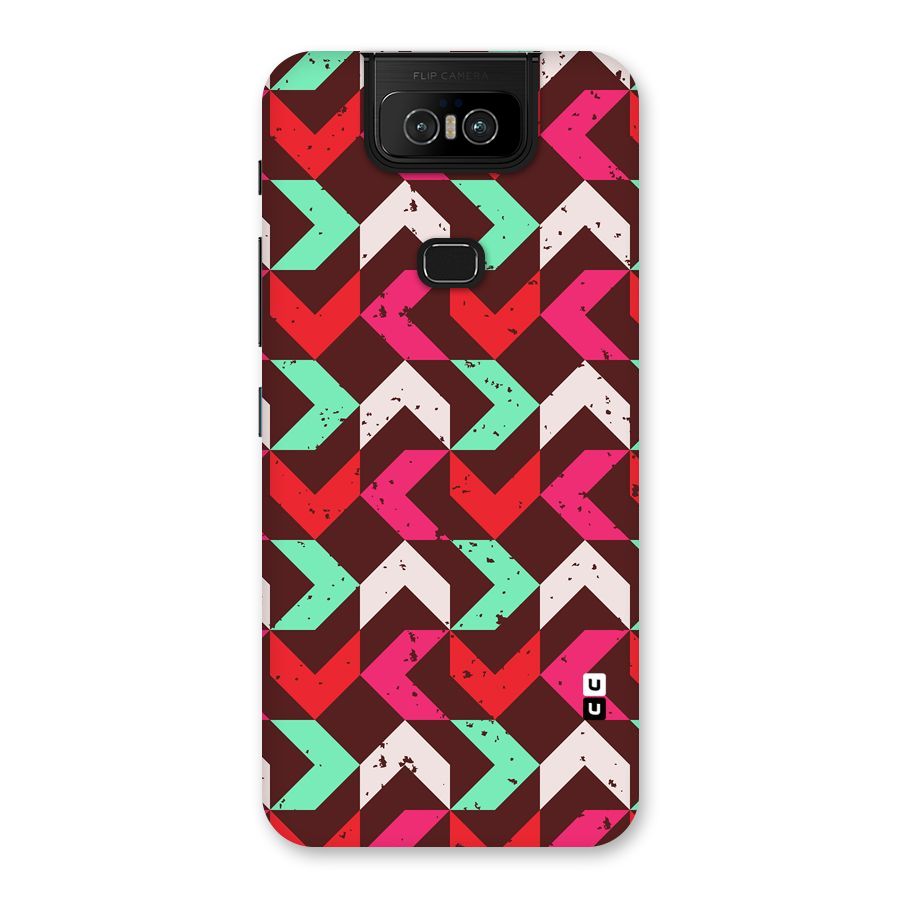 Retro Red Pink Pattern Back Case for Zenfone 6z