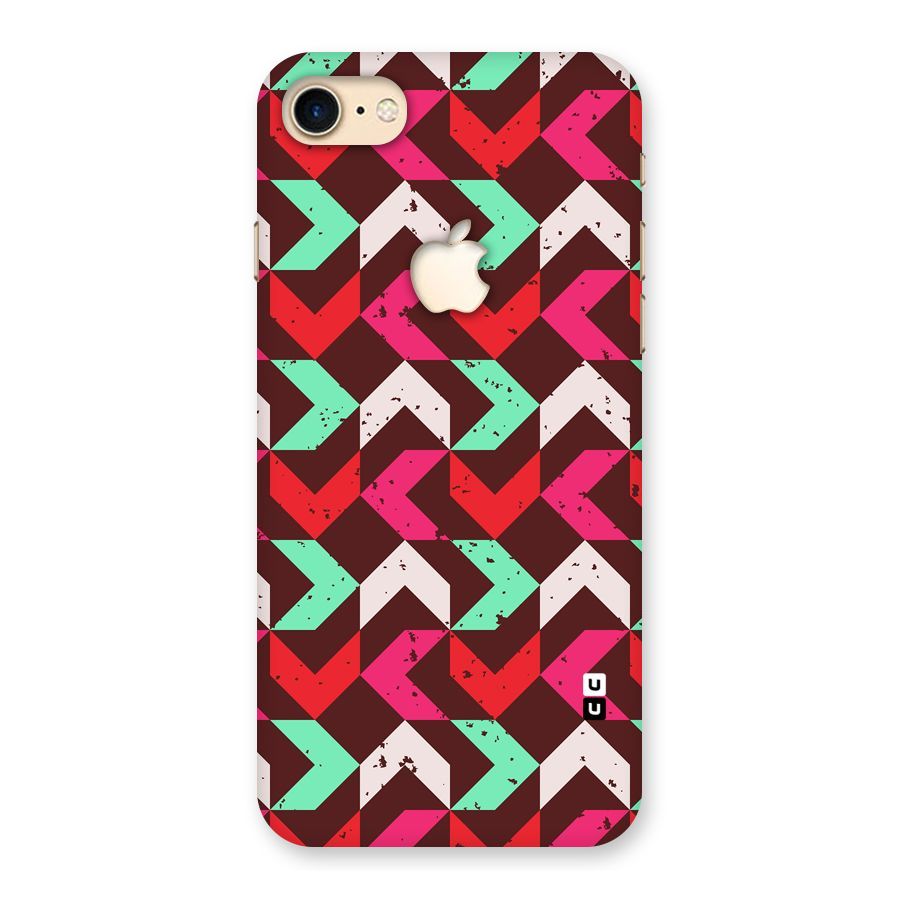 Retro Red Pink Pattern Back Case for iPhone 7 Apple Cut