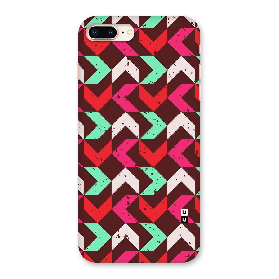 Retro Red Pink Pattern Back Case for iPhone 8 Plus