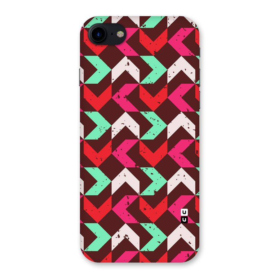 Retro Red Pink Pattern Back Case for iPhone SE 2020