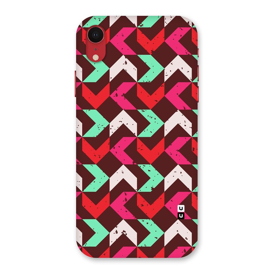 Retro Red Pink Pattern Back Case for iPhone XR