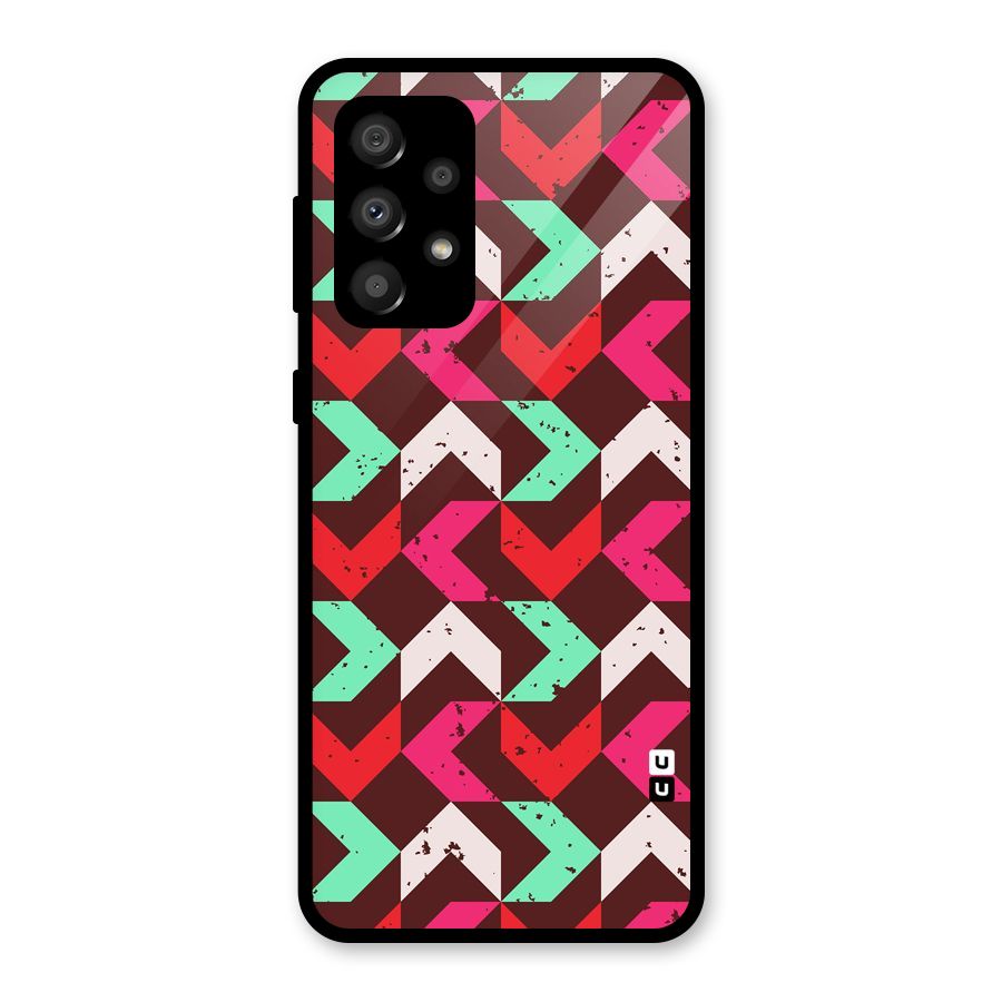 Retro Red Pink Pattern Glass Back Case for Galaxy A32