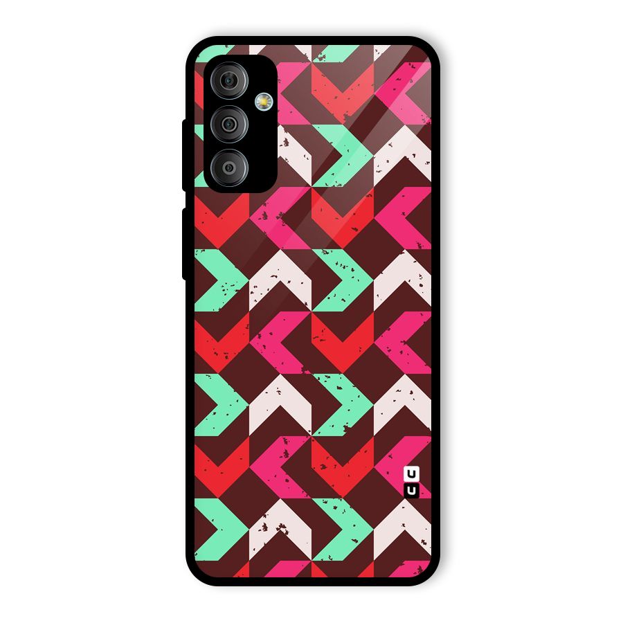 Retro Red Pink Pattern Glass Back Case for Galaxy F23