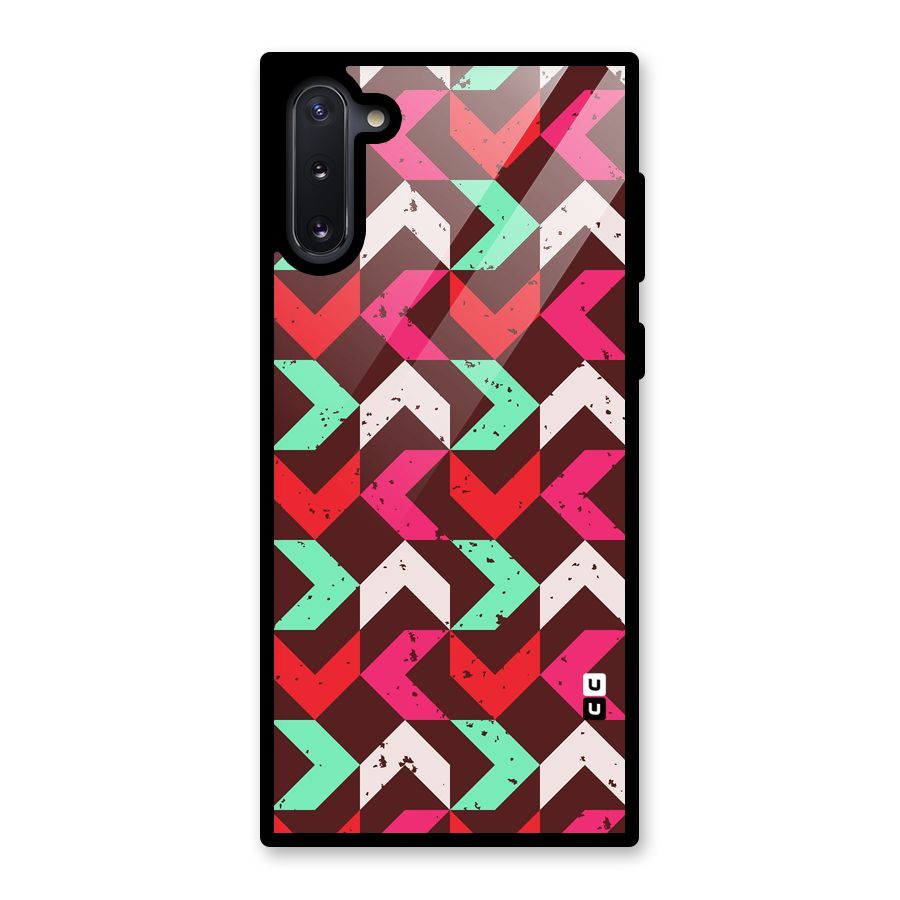 Retro Red Pink Pattern Glass Back Case for Galaxy Note 10