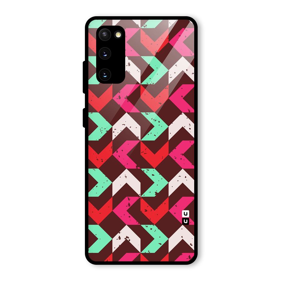 Retro Red Pink Pattern Glass Back Case for Galaxy S20 FE 5G