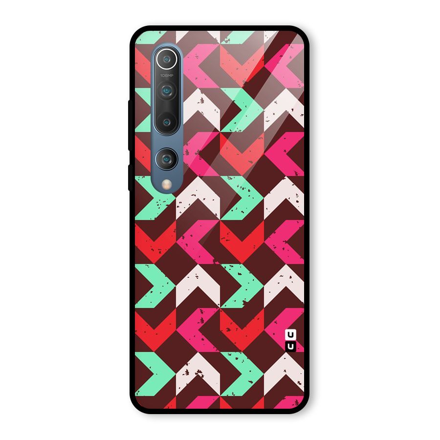 Retro Red Pink Pattern Glass Back Case for Mi 10