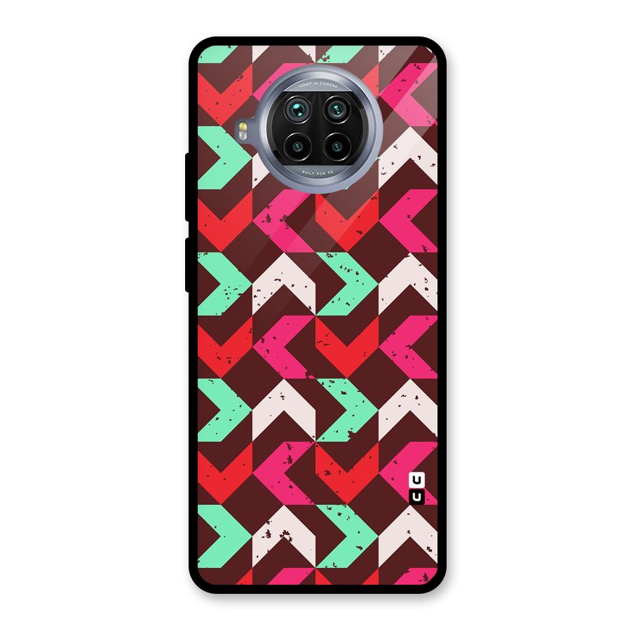 Retro Red Pink Pattern Glass Back Case for Mi 10i