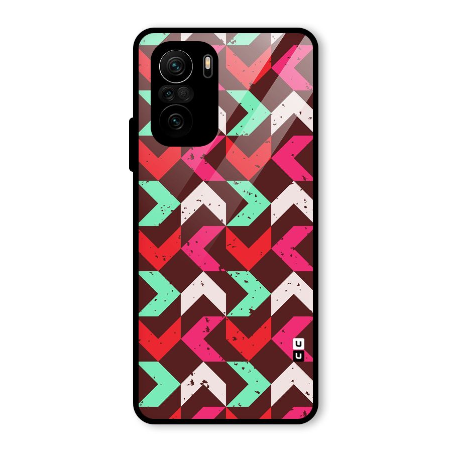 Retro Red Pink Pattern Glass Back Case for Mi 11X Pro