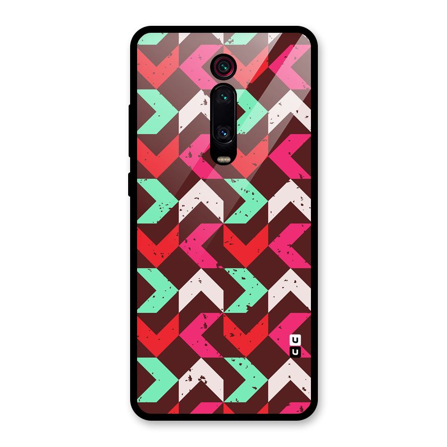 Retro Red Pink Pattern Glass Back Case for Redmi K20