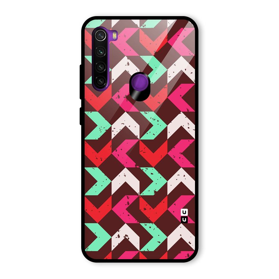 Retro Red Pink Pattern Glass Back Case for Redmi Note 8