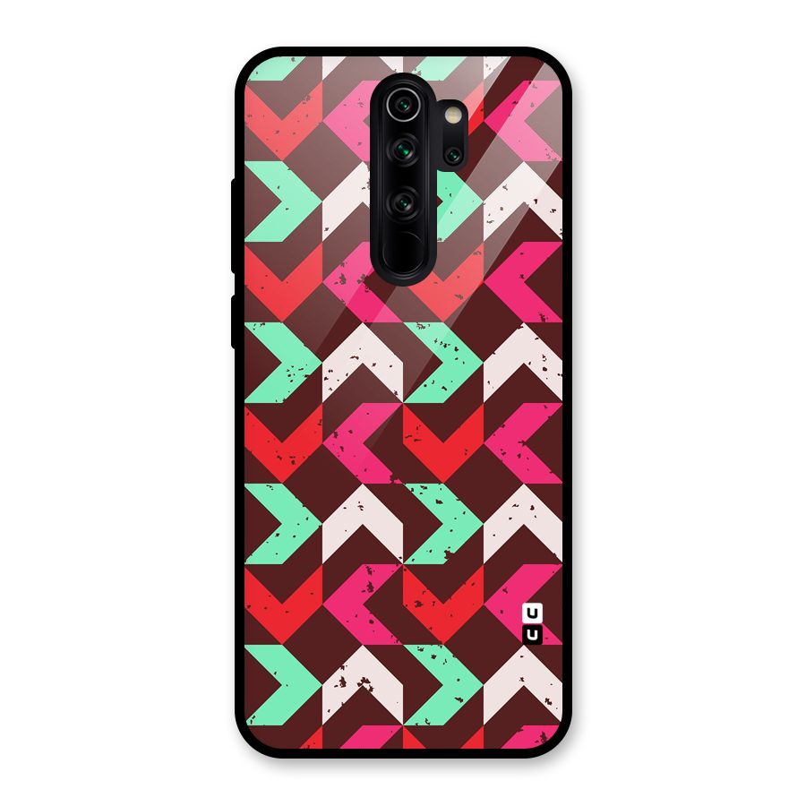 Retro Red Pink Pattern Glass Back Case for Redmi Note 8 Pro