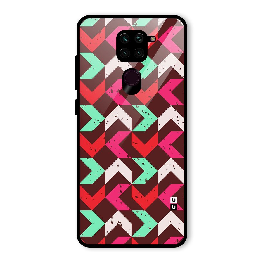 Retro Red Pink Pattern Glass Back Case for Redmi Note 9
